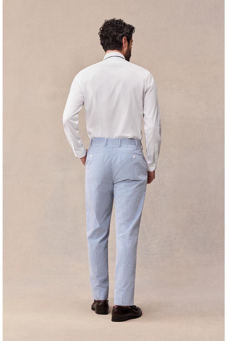 Seersucker Regular Fit Suit Pants, Alternate, color, Blue & White