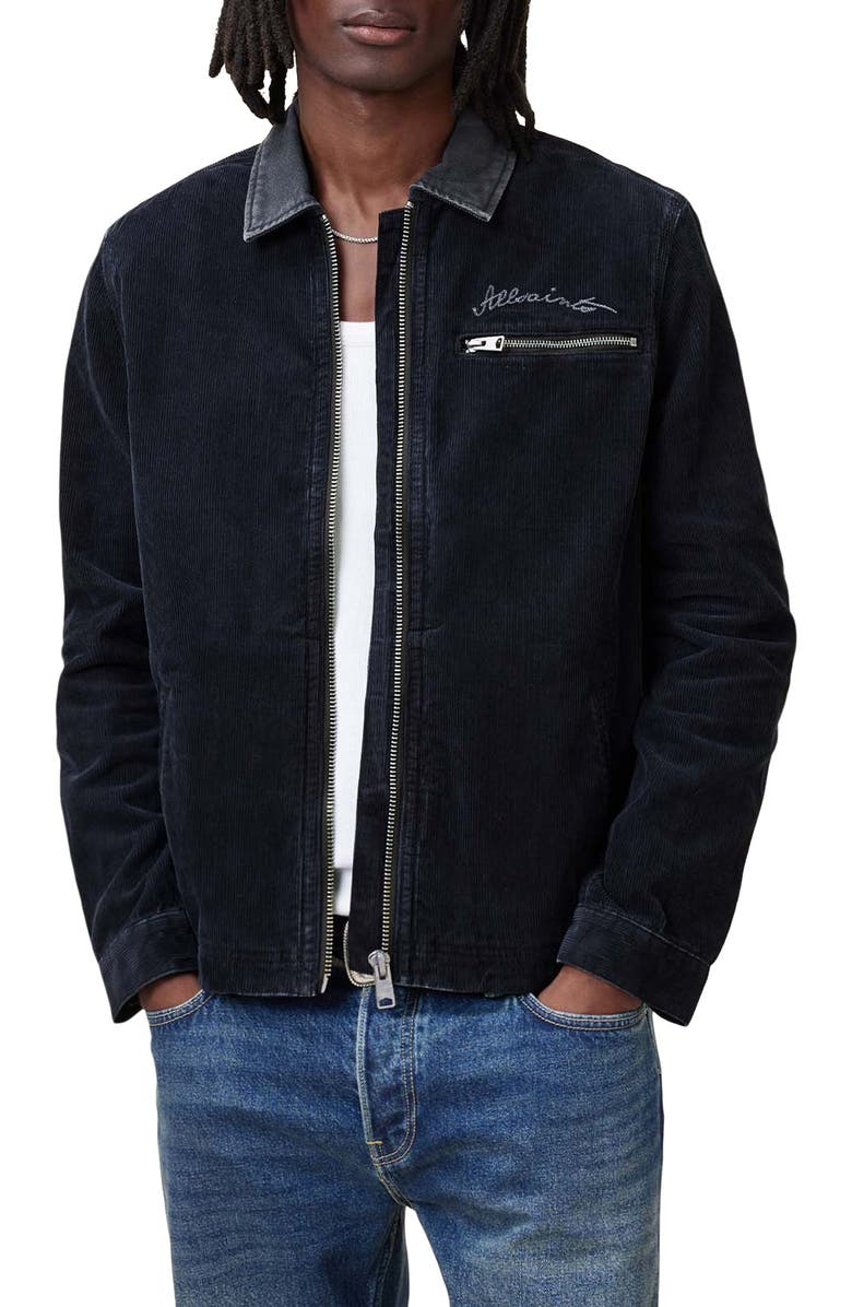 AllSaints Rothwell Corduroy Zip Overshirt, Main, color, 