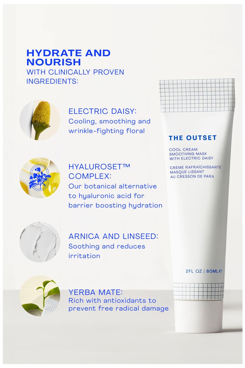 Cool Cream Smoothing Mask with Electric Daisy, Alternate, color, WHITE