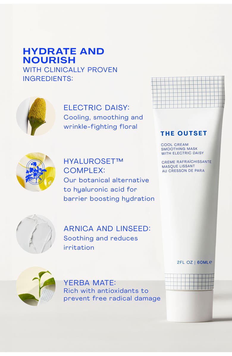 The Outset Cool Cream Smoothing Mask with Electric Daisy, Alternate, color, White