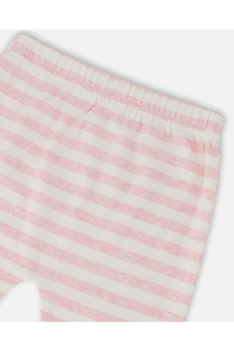 Cotton Jersey Stripes Top and Pants Set, Alternate, color, White & Pink Stripes