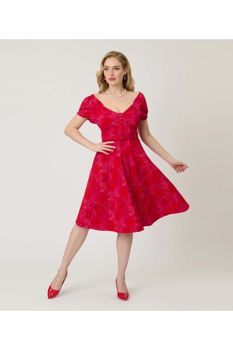 Ohara Swing Dress, Alternate, color, Red & Pink Flower Print