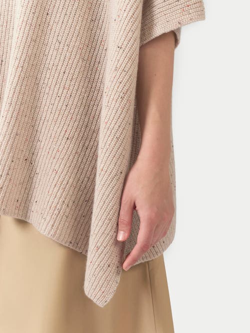 Gobi Mongolian Cashmere Organic Colour Rib-knit Cashmere Poncho In Brown