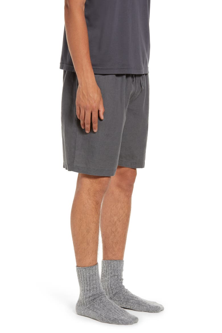 Linen Lounge Shorts, Alternate, color, COAL