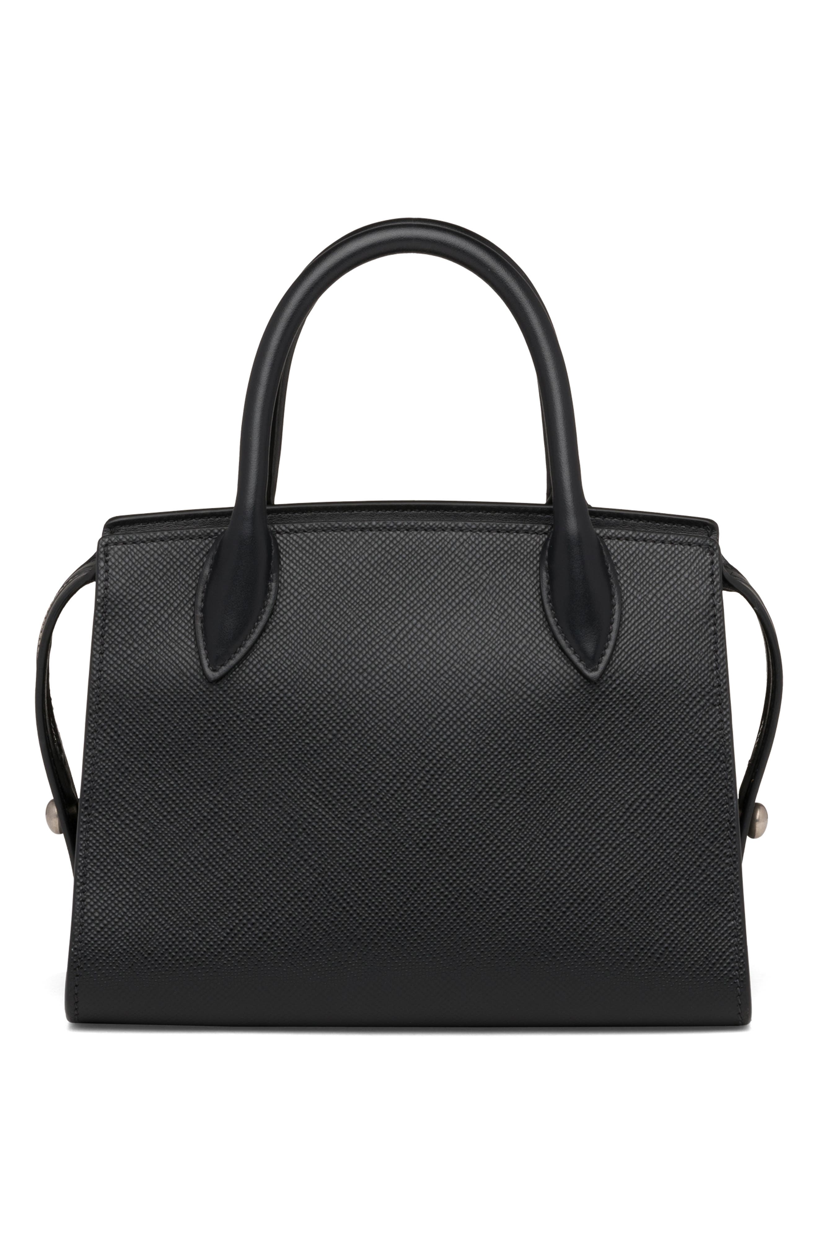 Prada Small Monochrome Saffiano Leather Bag, Alternate, color, 