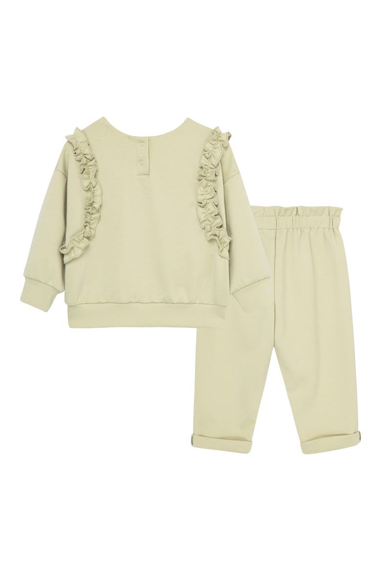 Ruffle Long Sleeve Top & Pants Set, Alternate, color, OLIVE