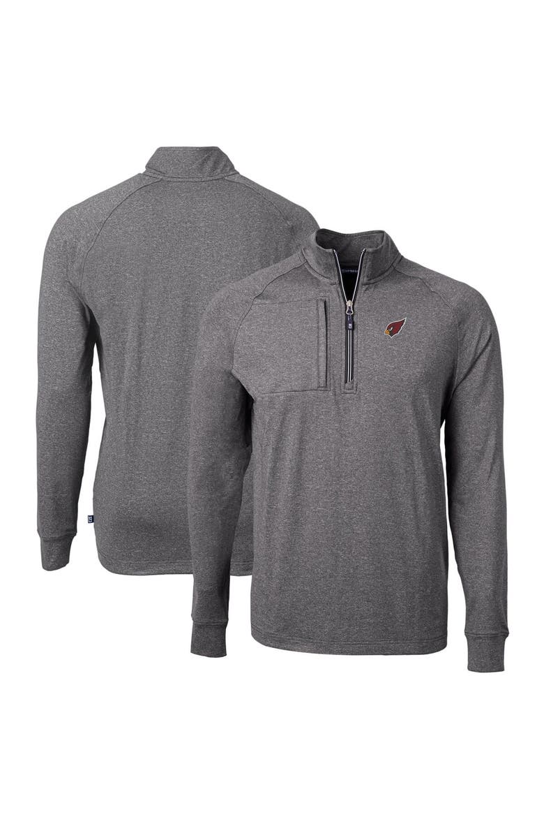 Men's Cutter & Buck  Heather Black Arizona Cardinals  Big & Tall Adapt Eco Knit Quarter-Zip Pullover Top, Alternate, color, Heather Black