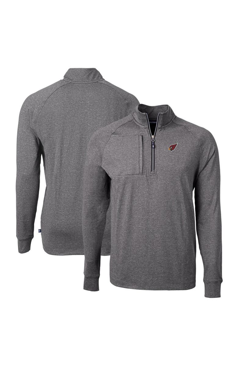 Cutter & Buck Men's Cutter & Buck  Heather Black Arizona Cardinals  Big & Tall Adapt Eco Knit Quarter-Zip Pullover Top, Alternate, color, 
