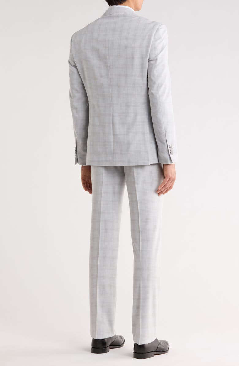 ZANETTI Trim Fit Windowpane Print Suit, Alternate, color, Tan