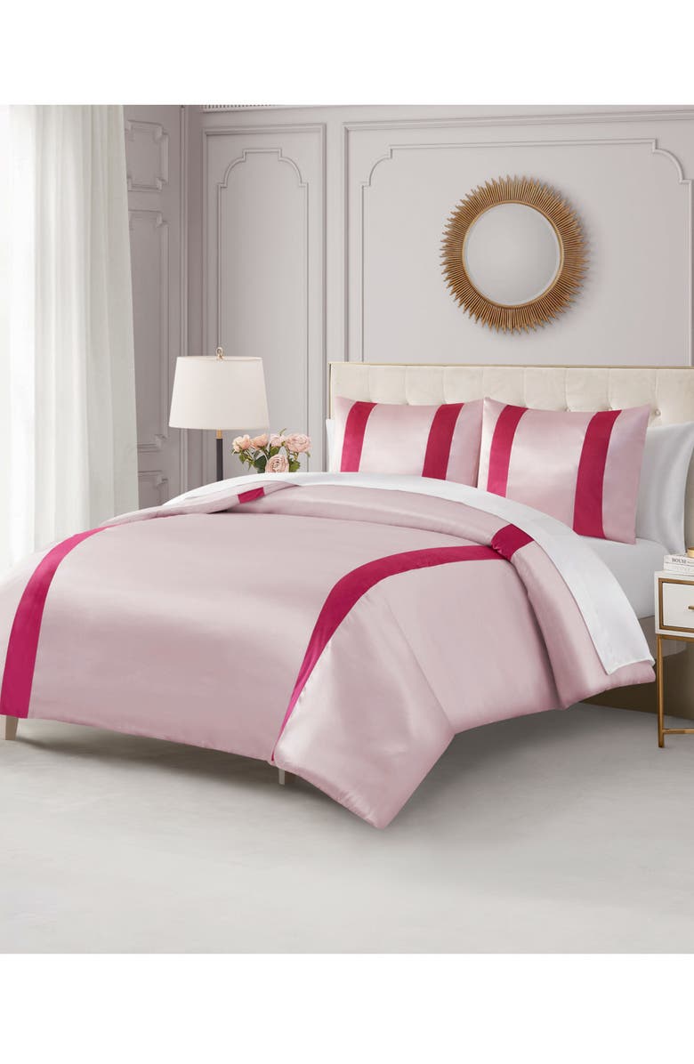 Juicy Couture Velvet Stripe Satin Comforter Set, Alternate, color,