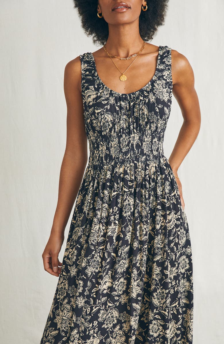 Faherty Sunseeker Crinkle Midi Dress, Alternate, color,