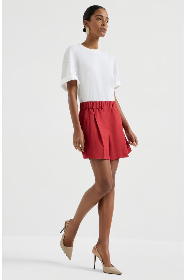 Fluid twill baggy shorts, Alternate, color, Red