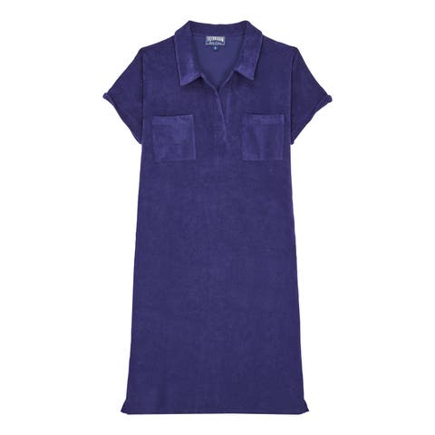 Women's Solid Organic Terry Polo Dress