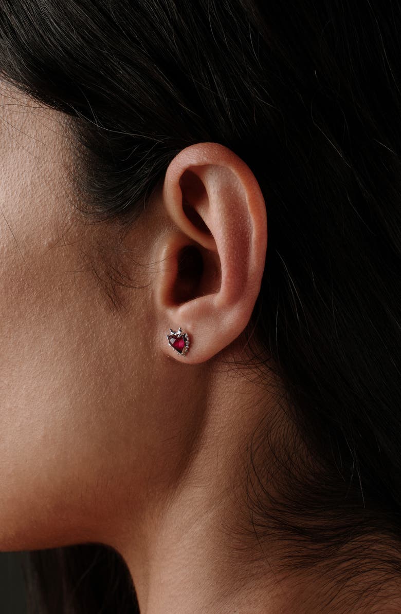 Awe Inspired Heart of Thorns Stud Earrings, Alternate, color, 14K Gold Vermeil