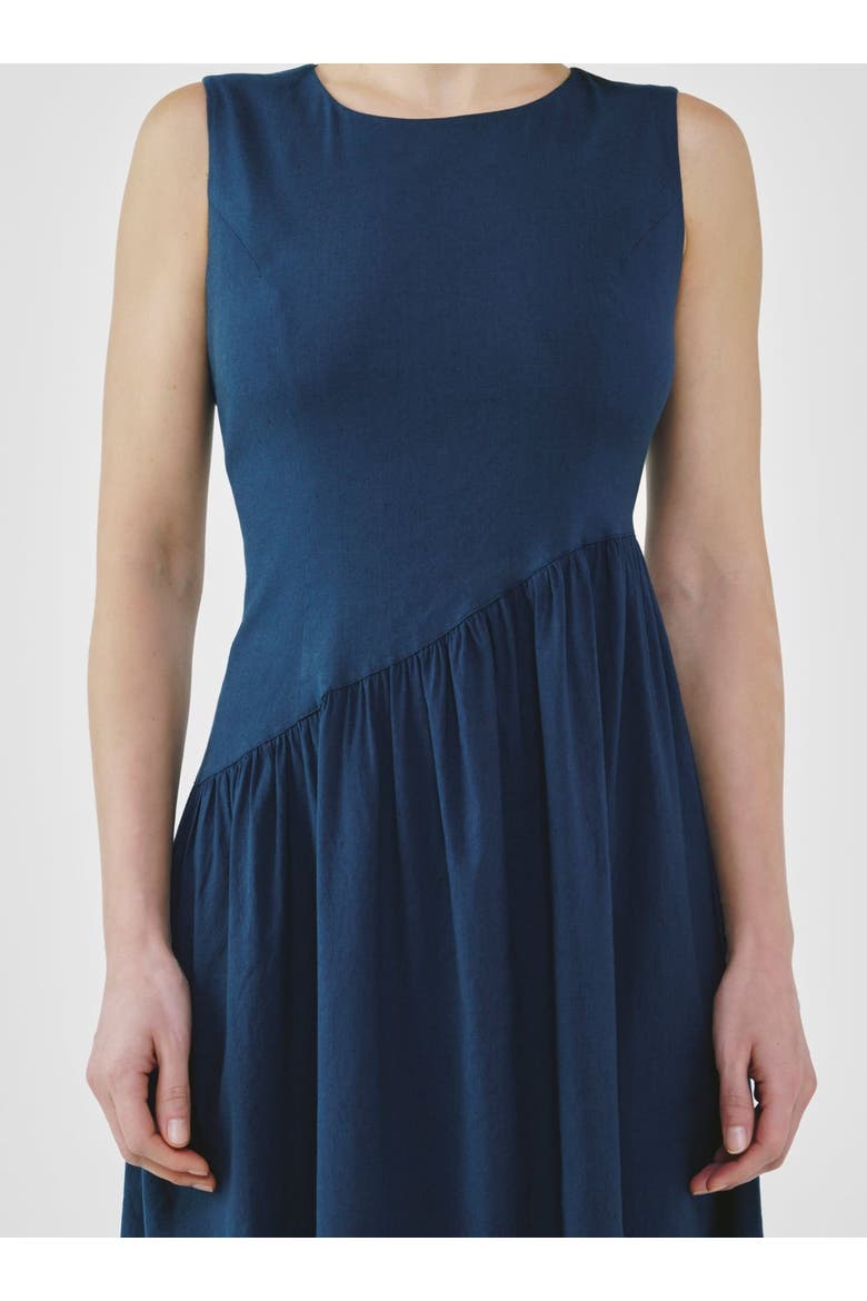 Linen Dress, Alternate, color, Navy