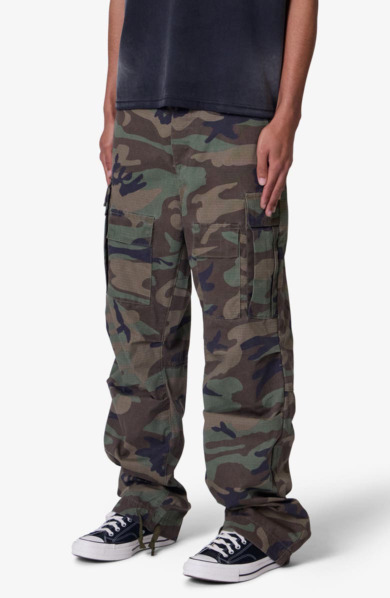 mnml Camo Print Ultra Baggy Ripstop Cargo Pants, Alternate, color, Camo
