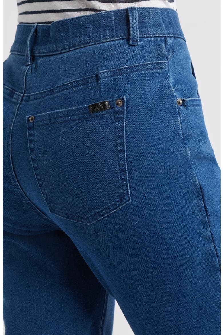 High Waist Cuffed Straight Leg Denim Leggings, Alternate, color, MEDIUM WASH