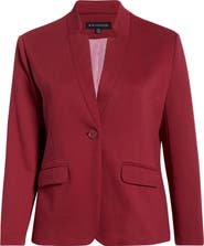 GIBSONLOOK Inverted Notch Collar Cotton Blend Blazer