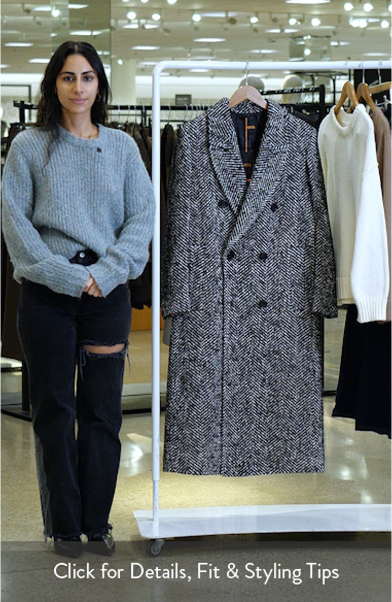Covalli Longline Herringbone Coat, sales video thumbnail