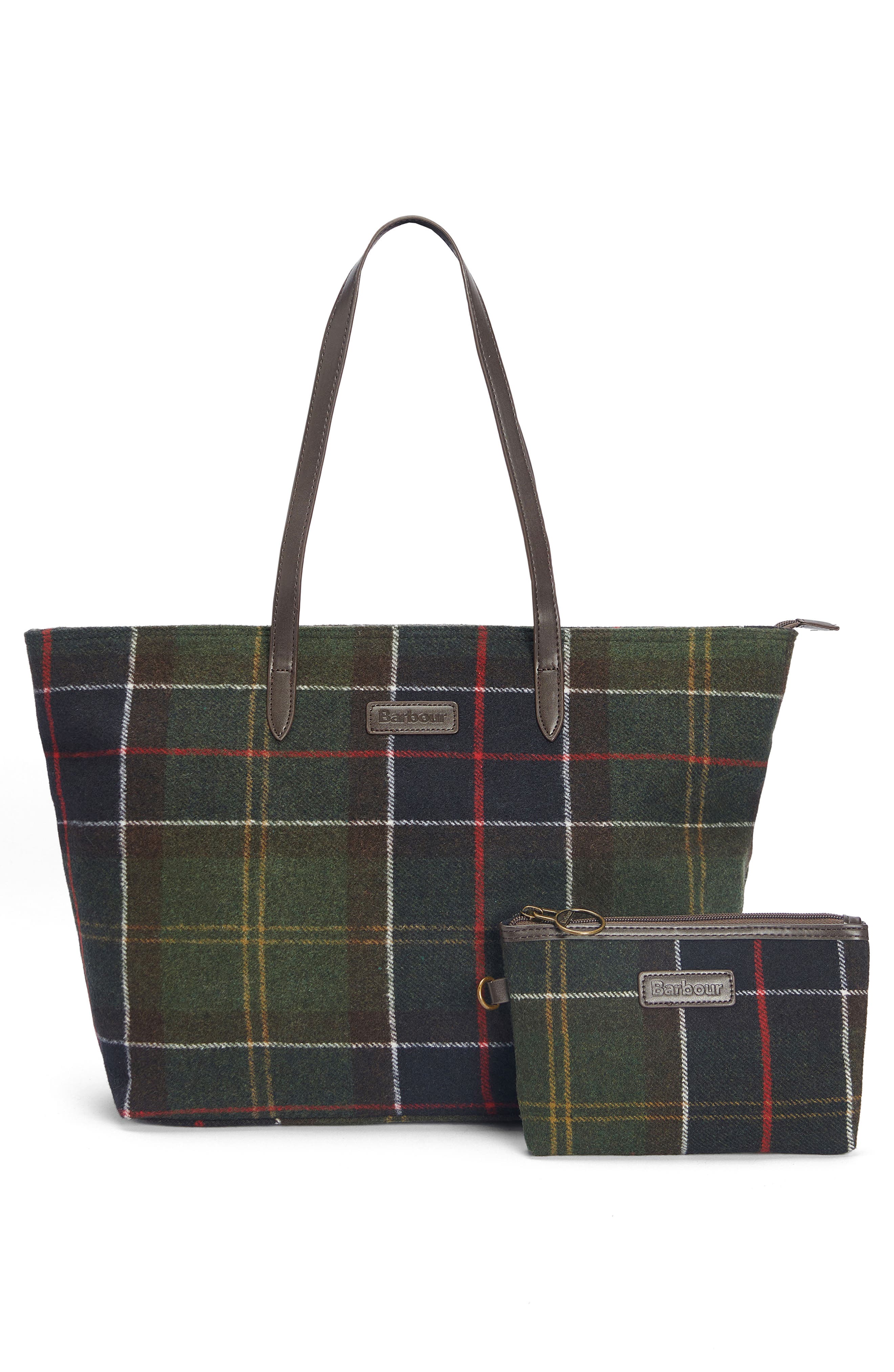 Barbour Witford Tartan Plaid Wool Blend Tote, Alternate, color, 