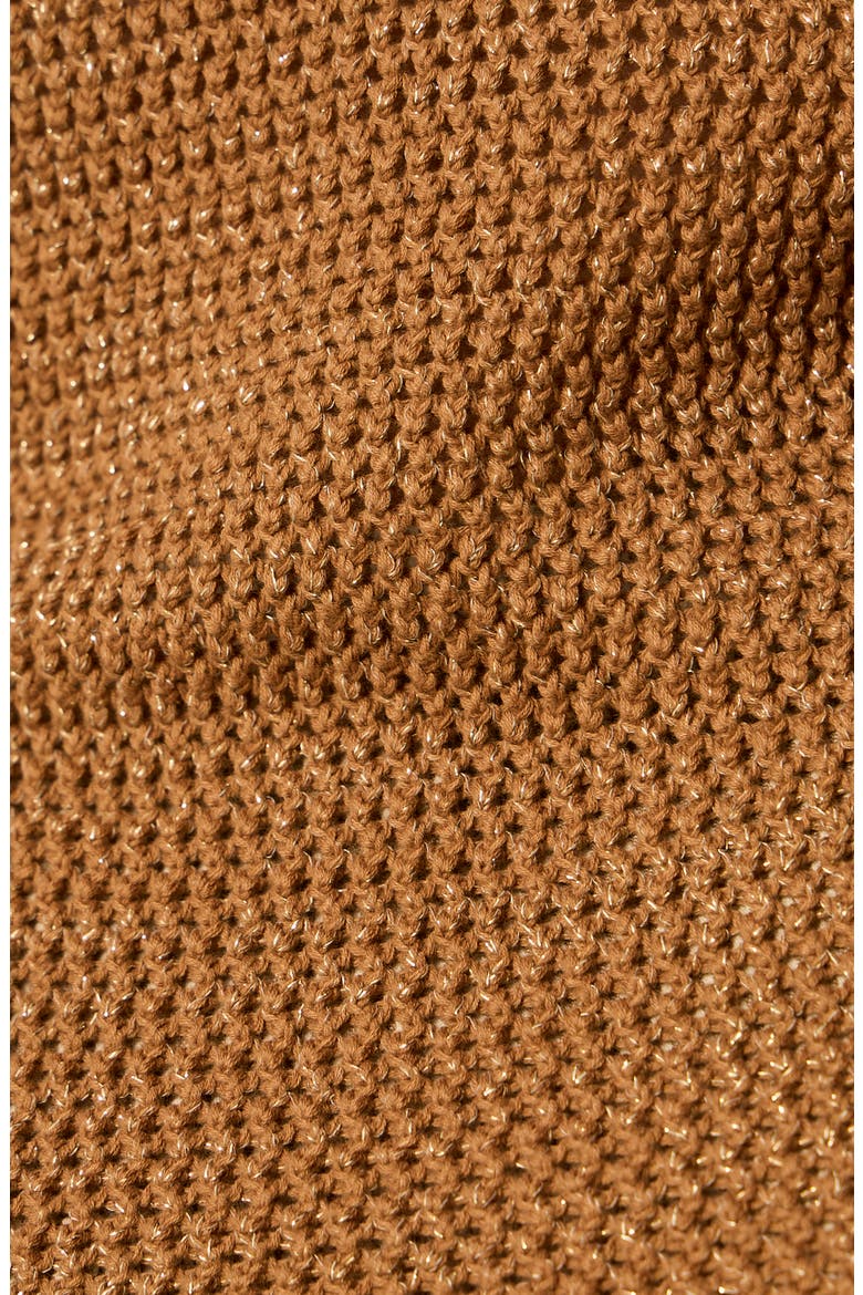 Metallic Sheer Open Stitch Sweater Tank, Alternate, color, TOASTED BROWN