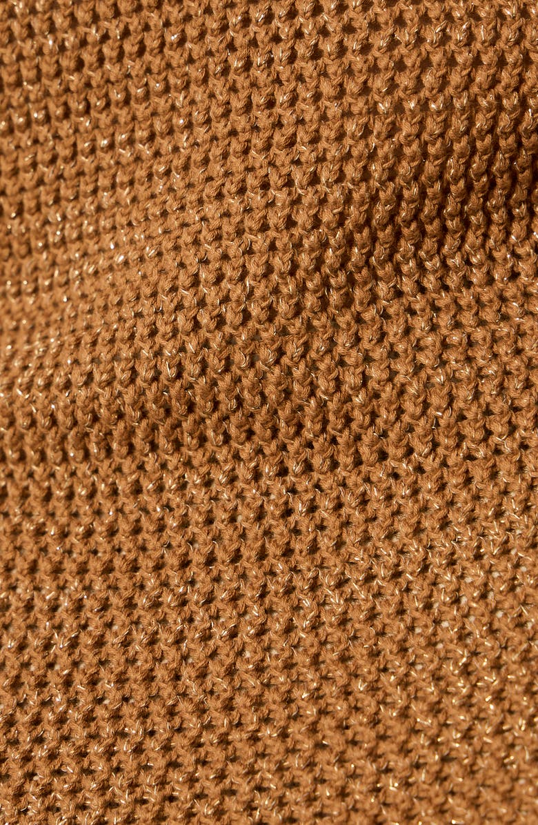 Sanctuary Metallic Sheer Open Stitch Sweater Tank, Alternate, color, Toasted Brown