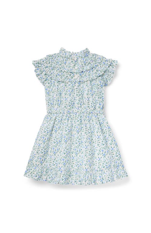 Janie And Jack Ditsy Floral Ruffle Dress In Green