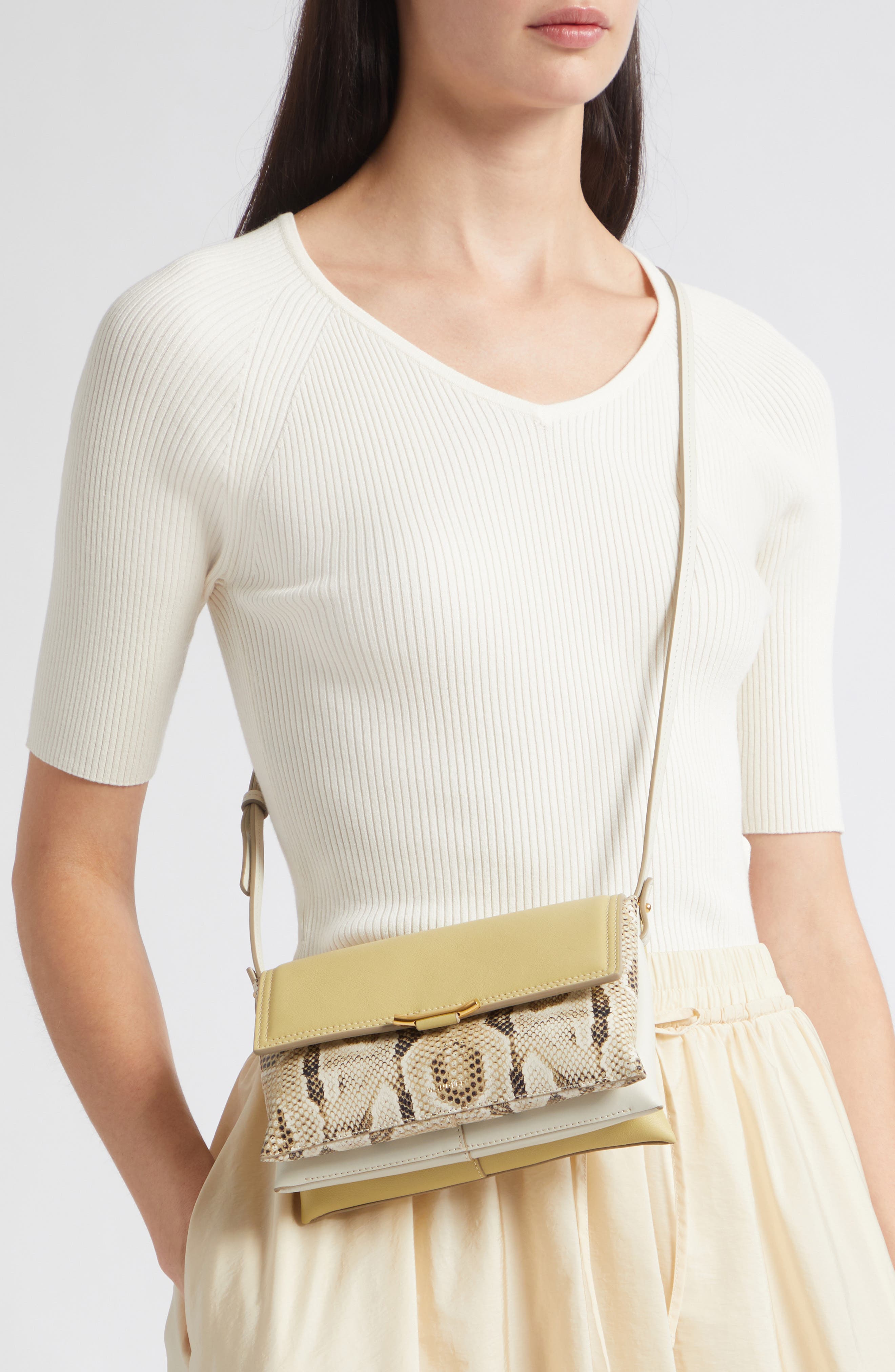 Ida Trio Colorblock Leather Clutch, Alternate, color, ISLAND PYTHON MIX