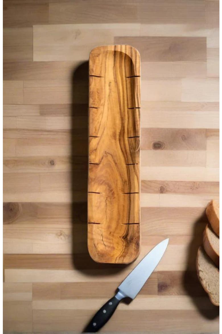 Olive Wood Bread Slicing Board, Alternate, color, Natural