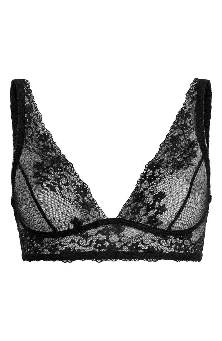 Commando Double Take Lace Bralette, Alternate, color, Black
