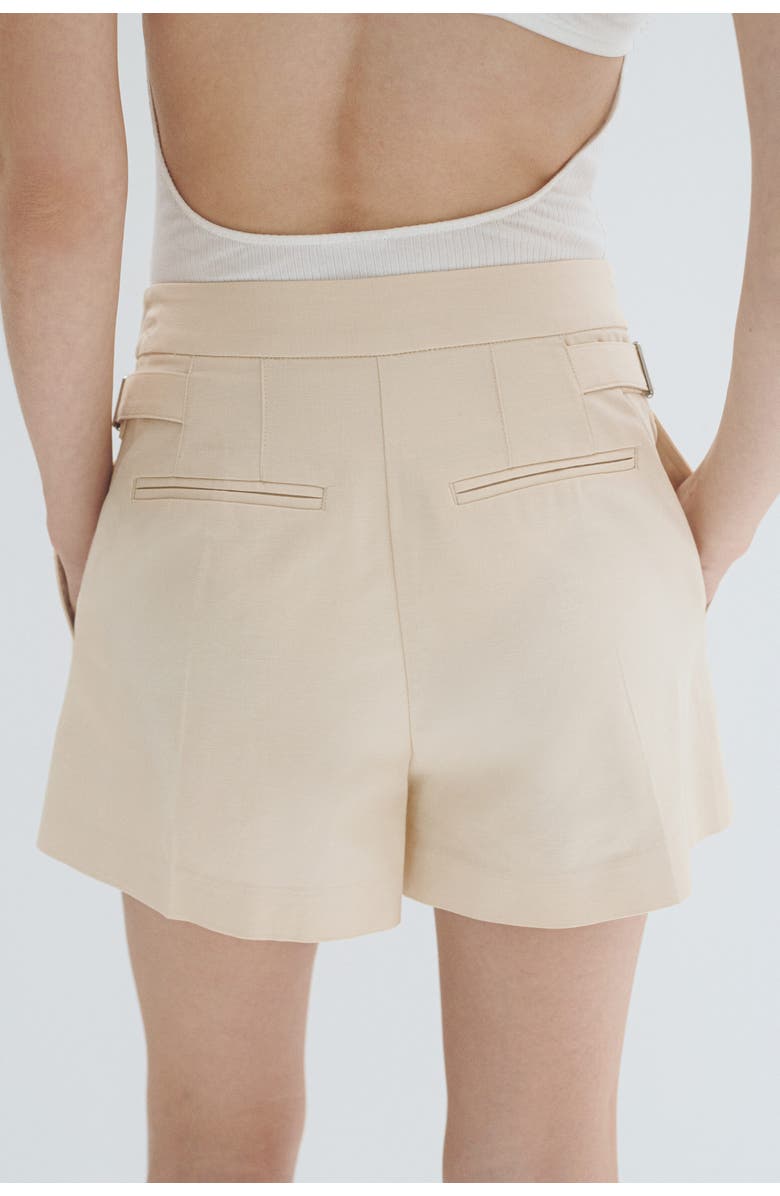 H&M Linen-blend Shorts, Alternate, color, Cream