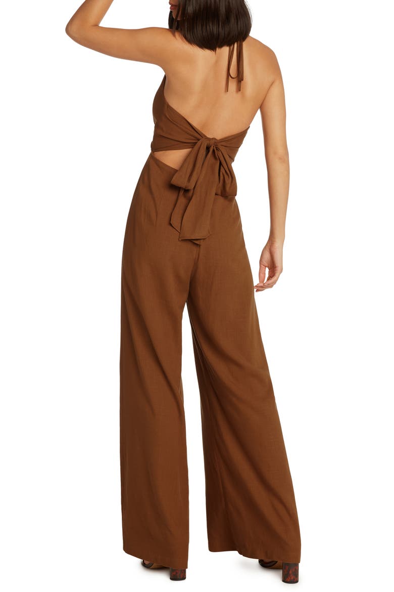 Saint Tropez Halter Neck Jumpsuit, Alternate, color, CAPPUCCINO