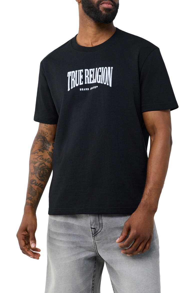 Buddha Arch Cotton Graphic T-Shirt, Main, color, JET BLACK