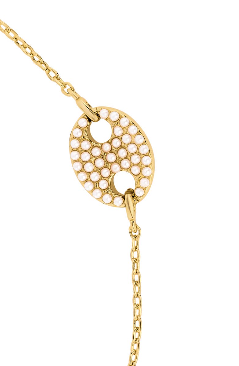 ATHRA LUXE Modern Muse Faux Pearl Bracelet, Alternate, color, Gold