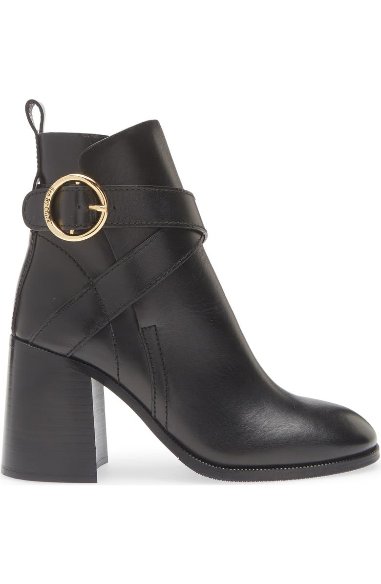 See by Chloé New Gaucho Block Heel Bootie, Alternate, color, Black