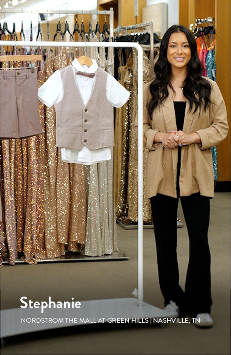 Kids' Button-Up Shirt, Vest, Bow Tie & Shorts Set, sales video thumbnail