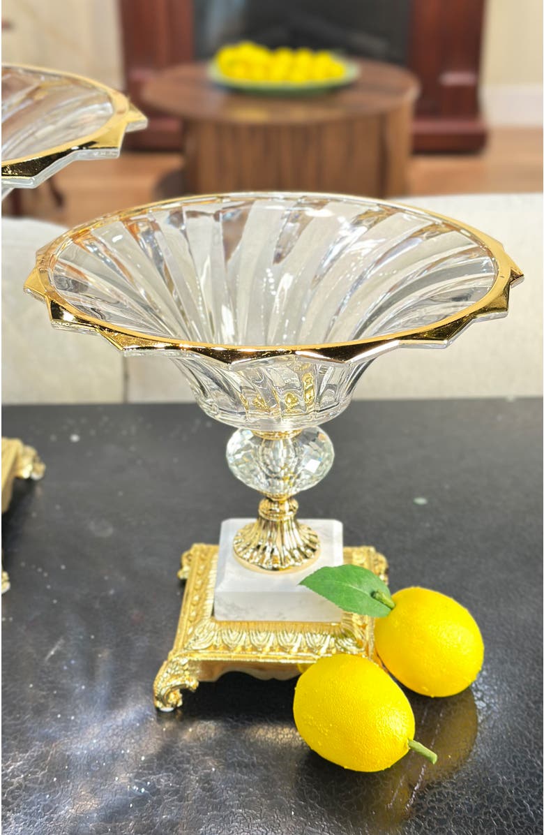 Mark Roberts Footed Pedestal Bowl, Alternate, color, Amber
