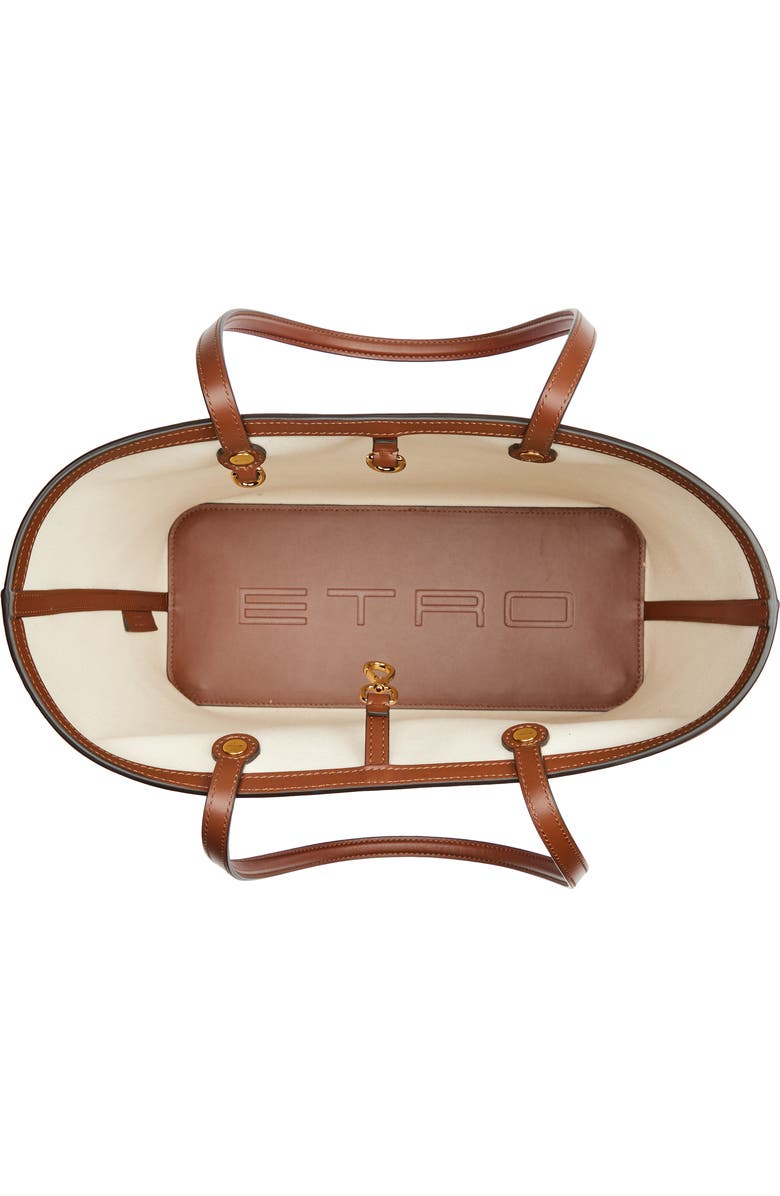 Etro Medium Essential Paisley Cotton Canvas Tote, Alternate, color,