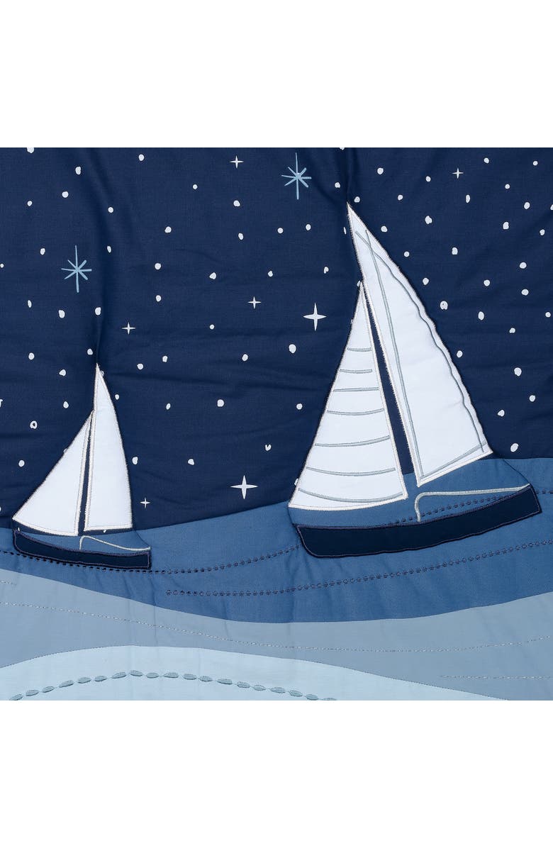 Lambs & Ivy Little Skipper 3-Piece Sailboat Nautical Nursery Crib Bedding Set, Alternate, color, Blue