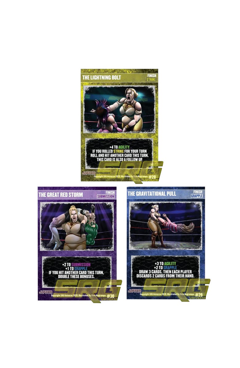 GTS Distribution Supershow Cosmic Crusader Jupiter Wrestling Card And Dice Game, 26 Players, Alternate, color, 