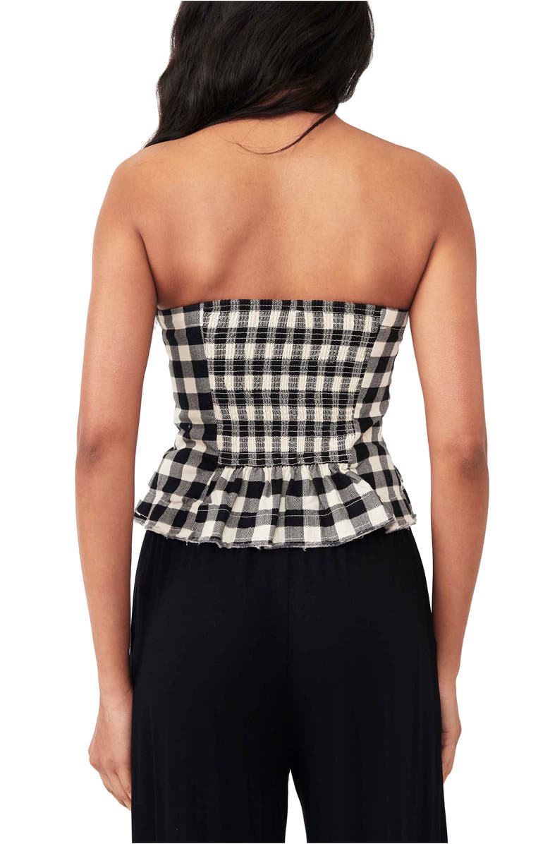 Free People Lights Out Gingham Corset Top, Alternate, color, 