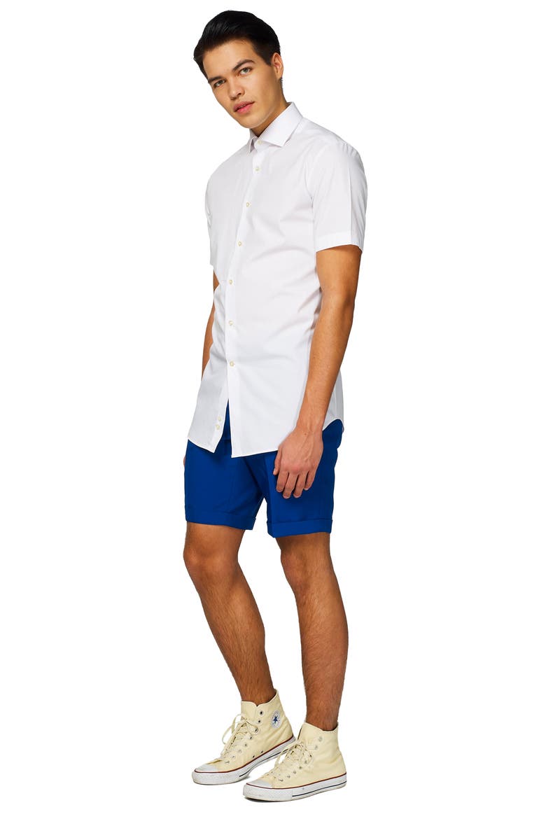 White Knight Short Sleeve Button-Up Shirt, Alternate, color, WHITE