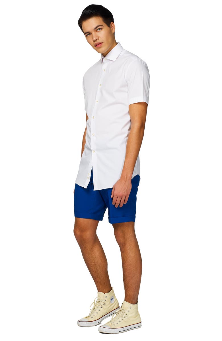 OppoSuits White Knight Short Sleeve Button-Up Shirt, Alternate, color, White