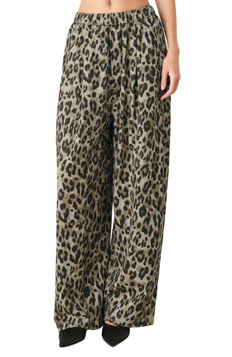 Leopard Print Wide Leg Pants