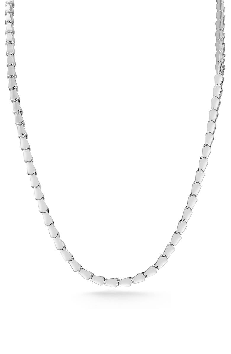 GLAZE JEWELRY Serpent Link Collar Necklace, Main, color, Silver