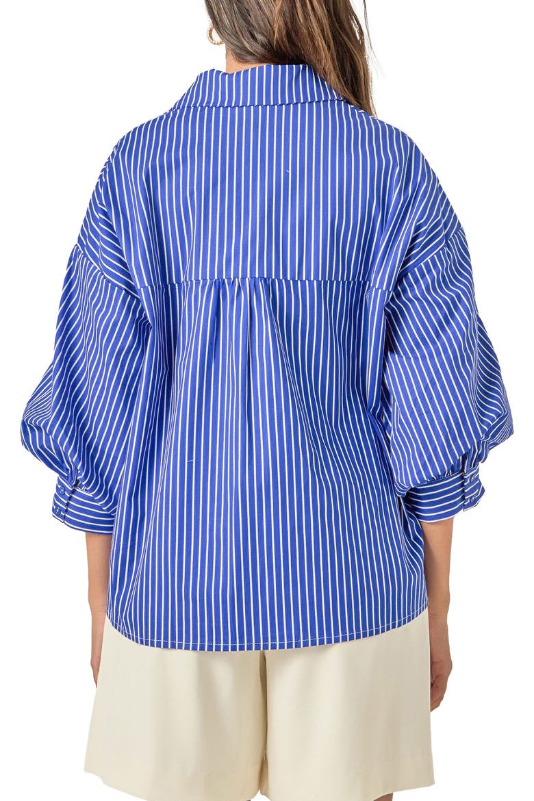 Stripe Balloon Shirt, Alternate, color, COBALT