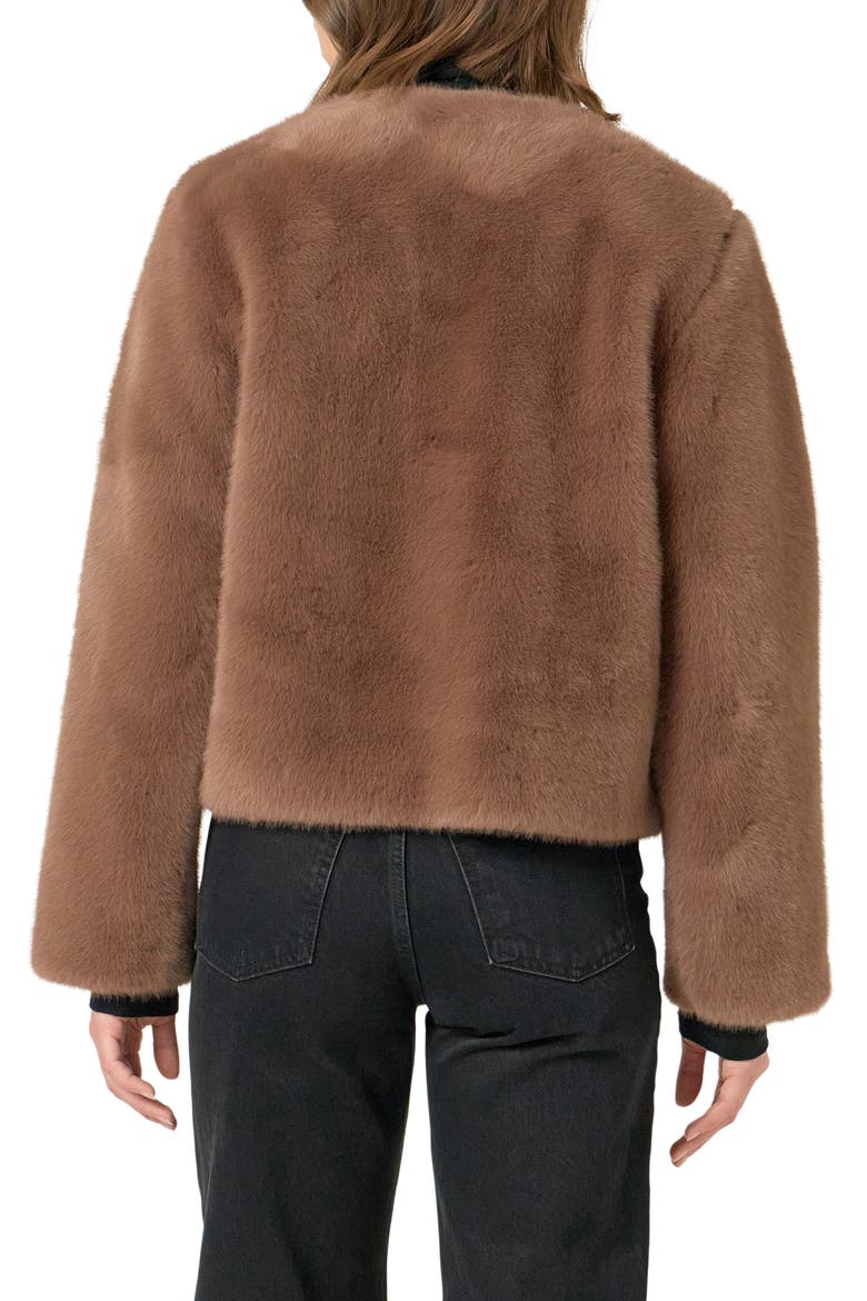 Faux Fur Lady Jacket, Alternate, color, BROWN