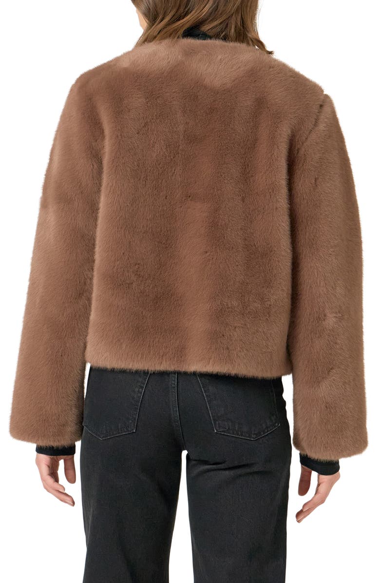 Endless Rose Faux Fur Lady Jacket, Alternate, color, Brown