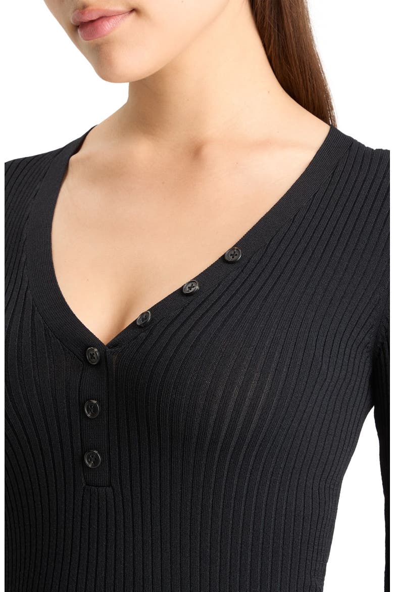 Rib Henley Sweater, Alternate, color, EVENING BLACK