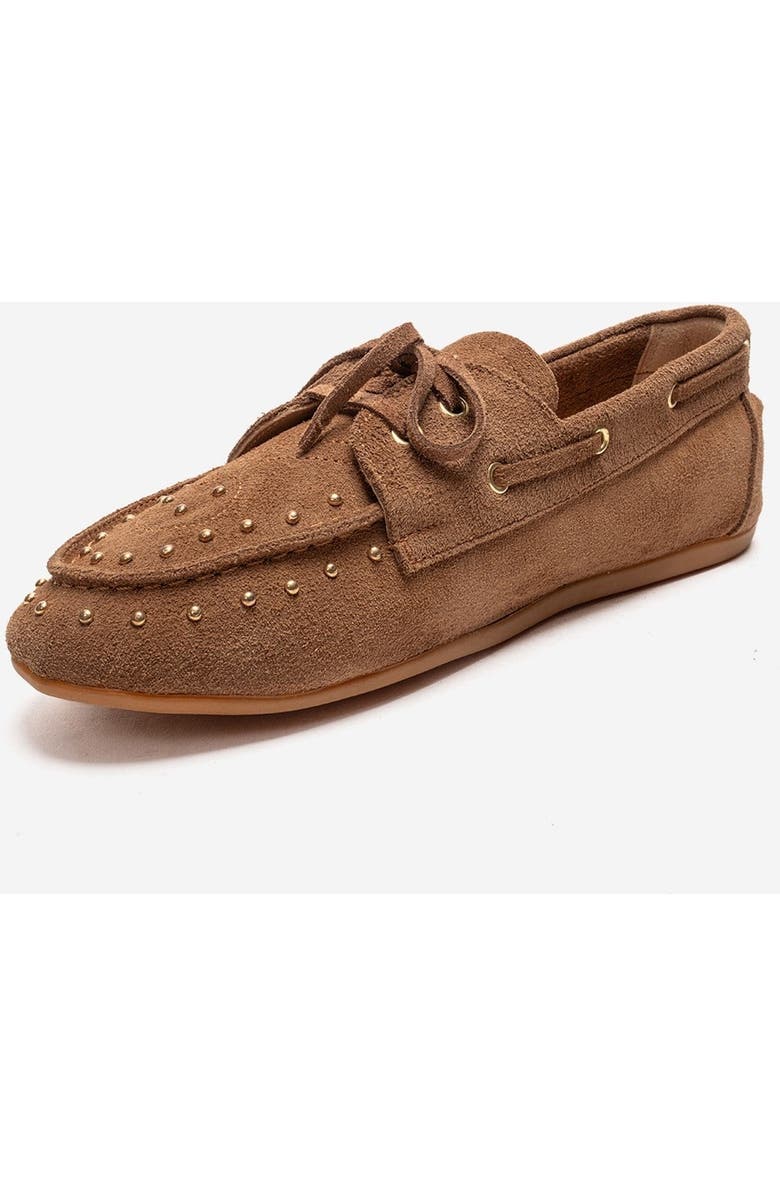 Forever & Always Shoes Cuesta Leather Lace Up Loafer, Alternate, color, Cognac Suede